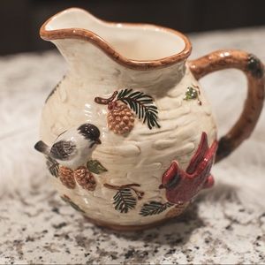 Birds with Pinecones Pitcher